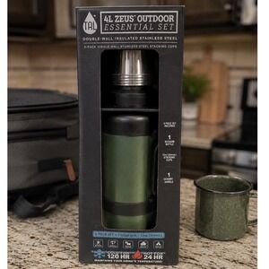TAL 4L Zeus Outdoor Essential Set 5 Piece Insulated Stainless Steel Green New 48